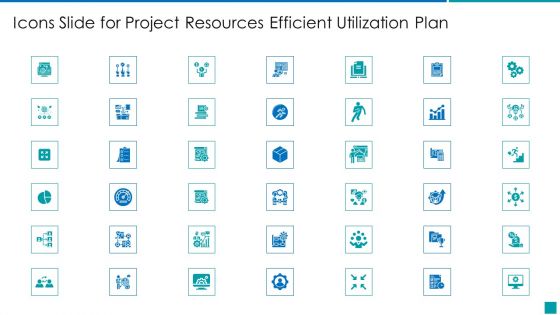 Icons Slide For Project Resources Efficient Utilization Plan Mockup PDF