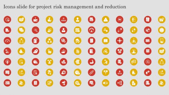 Icons Slide For Project Risk Management And Reduction Ppt PowerPoint Presentation File Pictures PDF