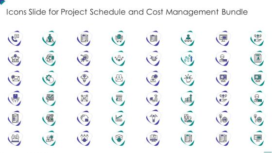 Icons Slide For Project Schedule And Cost Management Bundle Portrait PDF