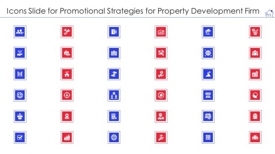 Icons Slide For Promotional Strategies For Property Development Firm Summary PDF