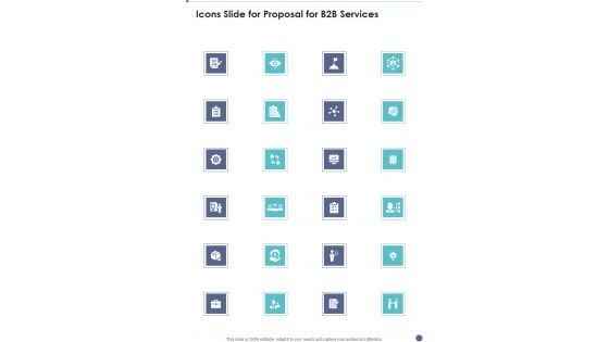 Icons Slide For Proposal For B2B Services One Pager Sample Example Document