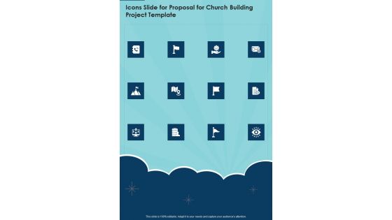 Icons Slide For Proposal For Church Building Project Template One Pager Sample Example Document