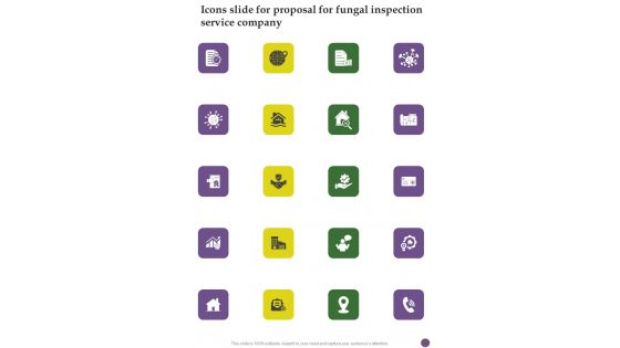 Icons Slide For Proposal For Fungal Inspection Service Company One Pager Sample Example Document