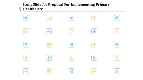 Icons Slide For Proposal For Implementing Primary Health Care Ppt Outline Graphics Download PDF