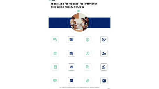 Icons Slide For Proposal For Information Processing Facility Services One Pager Sample Example Document