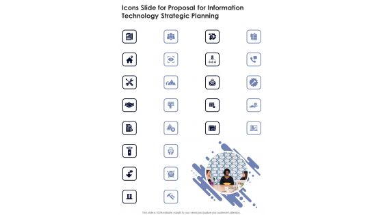 Icons Slide For Proposal For Information Technology Strategic Planning One Pager Sample Example Document