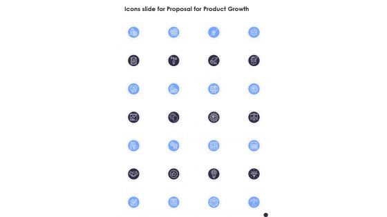 Icons Slide For Proposal For Product Growth One Pager Sample Example Document