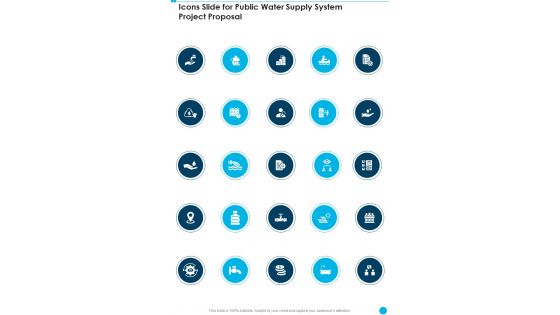 Icons Slide For Public Water Supply System Project Proposal One Pager Sample Example Document Icons Slide For Public Water Supply System Project Proposal One Pager Sample Example Document