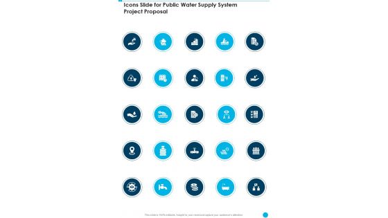 Icons Slide For Public Water Supply System Project Proposal One Pager Sample Example Document