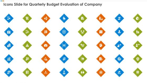 Icons Slide For Quarterly Budget Evaluation Of Company Clipart PDF