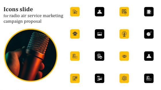 Icons Slide For Radio Air Service Marketing Campaign Proposal Download PDF