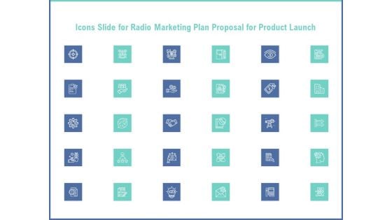 Icons Slide For Radio Marketing Plan Proposal For Product Launch Microsoft PDF