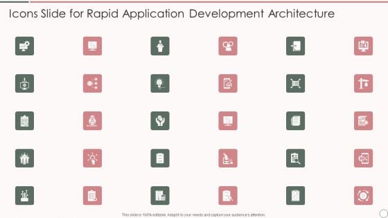 Icons Slide For Rapid Application Development Architecture Clipart PDF