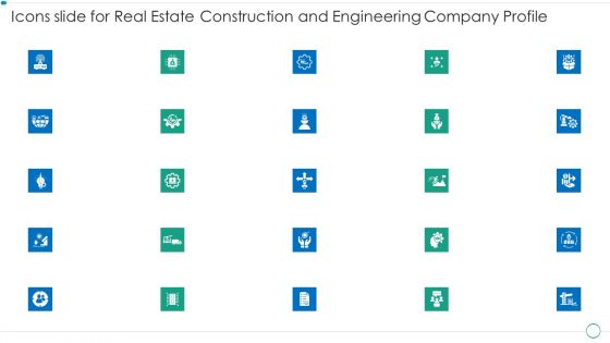 Icons Slide For Real Estate Construction And Engineering Company Profile Graphics PDF