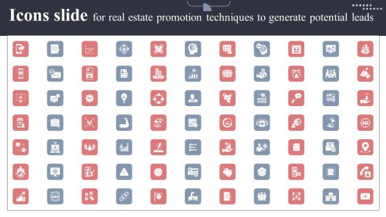 Icons Slide For Real Estate Promotion Techniques To Generate Potential Leads Guidelines PDF