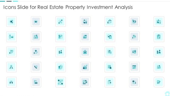 Icons Slide For Real Estate Property Investment Analysis Formats PDF