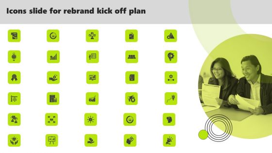 Icons Slide For Rebrand Kick Off Plan Topics PDF