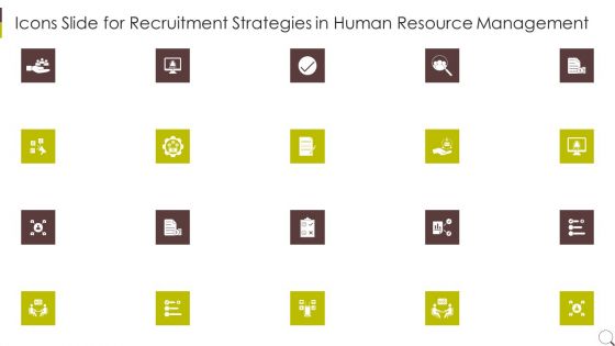 Icons Slide For Recruitment Strategies In Human Resource Management Formats PDF