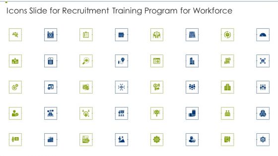 Icons Slide For Recruitment Training Program For Workforce Sample PDF