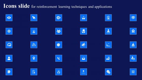 Icons Slide For Reinforcement Learning Techniques And Applications Background PDF