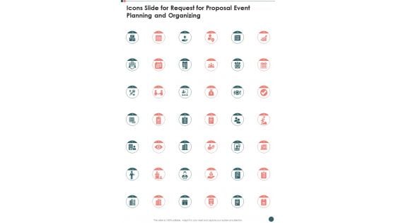 Icons Slide For Request For Proposal Event Planning And Organizing One Pager Sample Example Document Icons Slide For Request For Proposal Event Planning And Organizing One Pager Sample Example Document