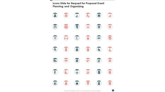 Icons Slide For Request For Proposal Event Planning And Organizing One Pager Sample Example Document