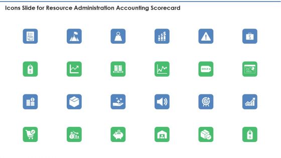 Icons Slide For Resource Administration Accounting Scorecard Demonstration PDF