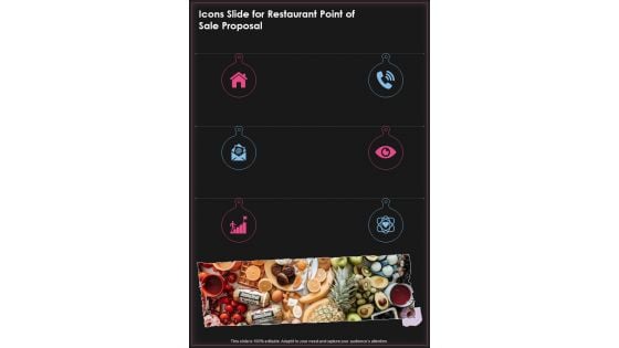 Icons Slide For Restaurant Point Of Sale Proposal One Pager Sample Example Document