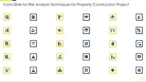 Icons Slide For Risk Analysis Techniques For Property Construction Rules PDF