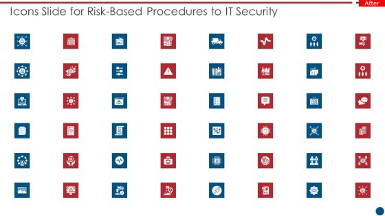 Icons Slide For Risk Based Procedures To IT Security Ppt PowerPoint Presentation Gallery Vector PDF