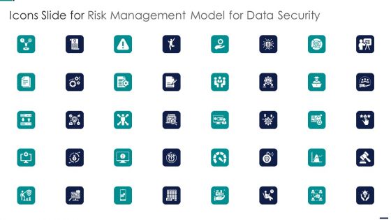 Icons Slide For Risk Management Model For Data Security Elements PDF