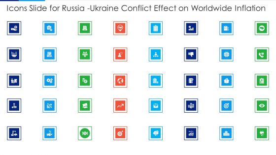 Icons Slide For Russia Ukraine Conflict Effect On Worldwide Inflation Diagrams PDF