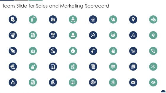 Icons Slide For Sales And Marketing Scorecard Slides PDF