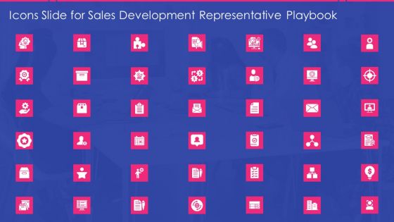 Icons Slide For Sales Development Representative Playbook Ppt Pictures Influencers PDF