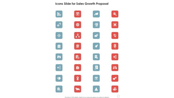 Icons Slide For Sales Growth Proposal One Pager Sample Example Document Icons Slide For Sales Growth Proposal One Pager Sample Example Document
