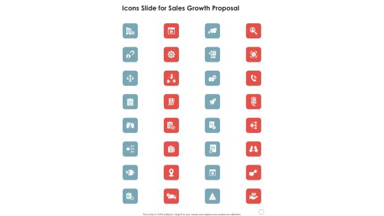 Icons Slide For Sales Growth Proposal One Pager Sample Example Document