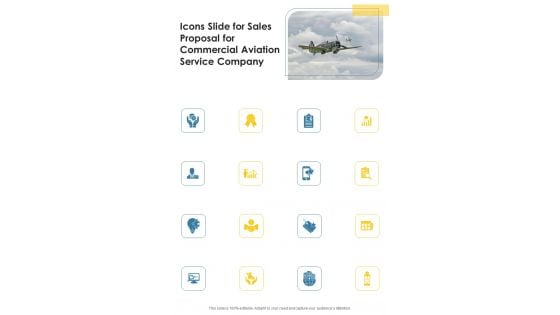 Icons Slide For Sales Proposal For Commercial Aviation Service Company One Pager Sample Example Document Icons Slide For Sales Proposal For Commercial Aviation Service Company One Pager Sample Example Document