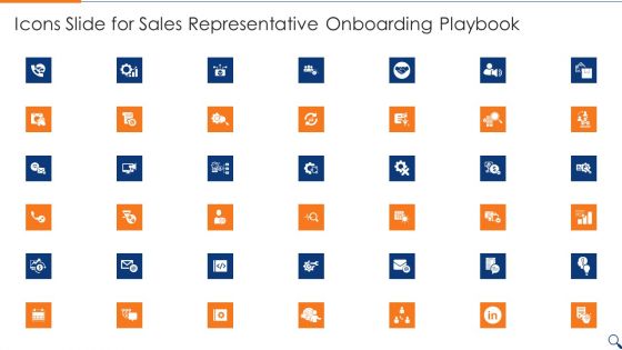 Icons Slide For Sales Representative Onboarding Playbook Information PDF