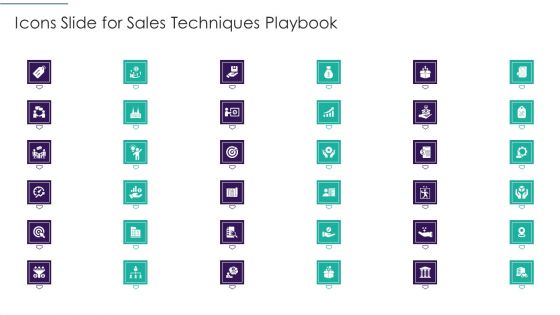 Icons Slide For Sales Techniques Playbook Topics PDF