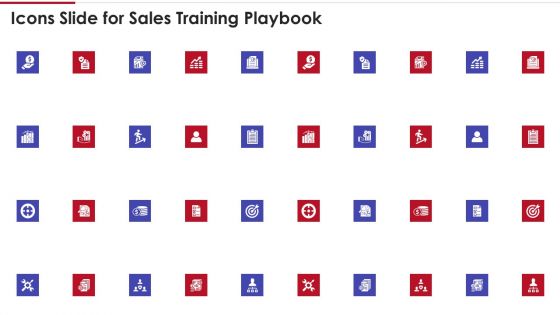 Icons Slide For Sales Training Playbook Themes PDF