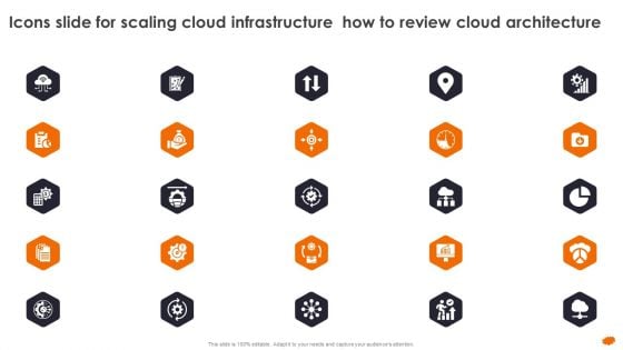 Icons Slide For Scaling Cloud Infrastructure How To Review Cloud Architecture Pictures PDF