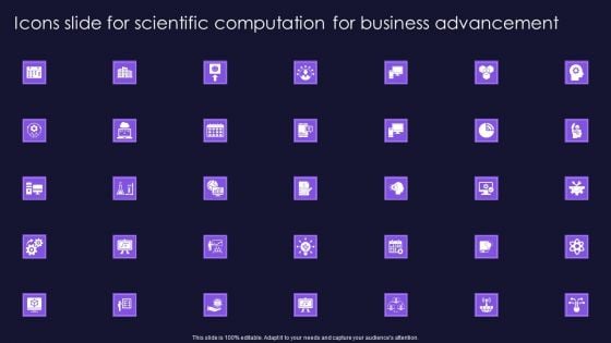 Icons Slide For Scientific Computation For Business Advancement Portrait PDF