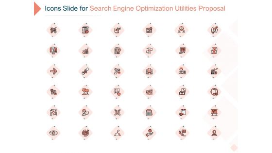 Icons Slide For Search Engine Optimization Utilities Proposal Information PDF