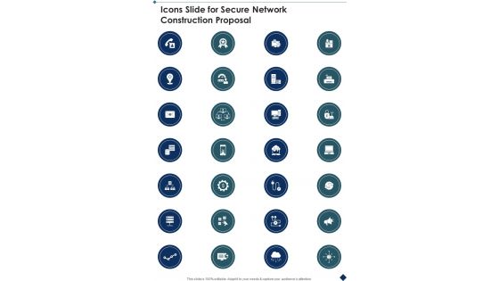 Icons Slide For Secure Network Construction Proposal One Pager Sample Example Document