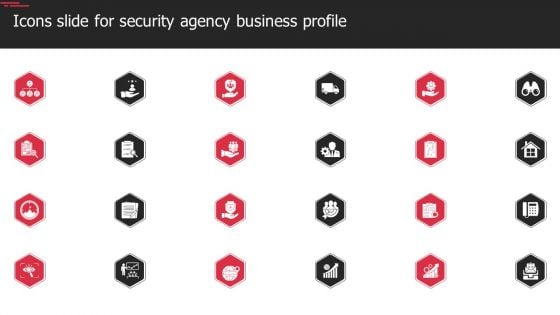 Icons Slide For Security Agency Business Profile Microsoft PDF