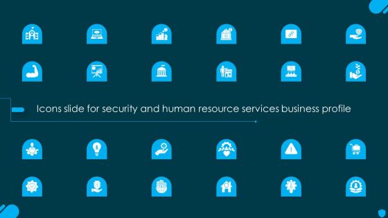 Icons Slide For Security And Human Resource Services Business Profile Download PDF