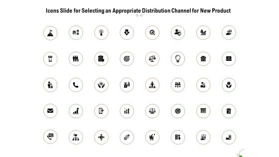 icons slide for selecting an appropriate distribution channel for new product ppt model designs download pdf