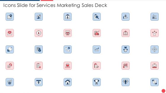 Icons Slide For Services Marketing Sales Deck Ppt Icon Graphics Design PDF