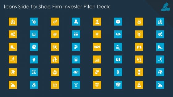 Icons Slide For Shoe Firm Investor Pitch Deck Topics PDF