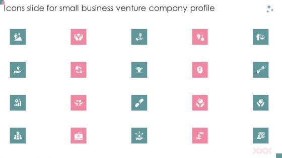 Icons Slide For Small Business Venture Company Profile Ideas PDF